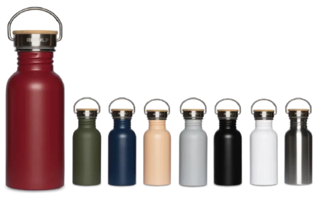 Retulp Urban roestvrijstalen drinkfles met bamboedop