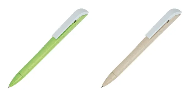 Balpen van tarwestro met witte clip