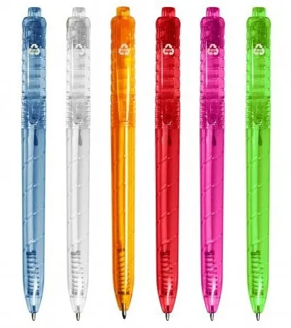 Transparante pen Alex van gerecycled PET