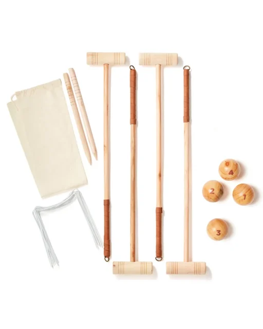 Croquetset met hamers, bal en poortjes