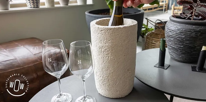 Wijnkoeler van mycelium en hennepafval