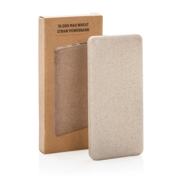 Platte powerbank van tarwevezel