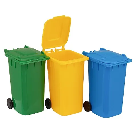 Pennenpot in de vorm van een vuilnisbak