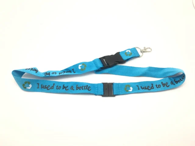 Blauw neklint van gerecycled PET