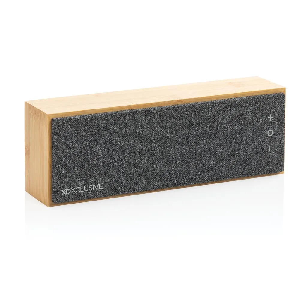 Draadloze speaker van bamboe en stof