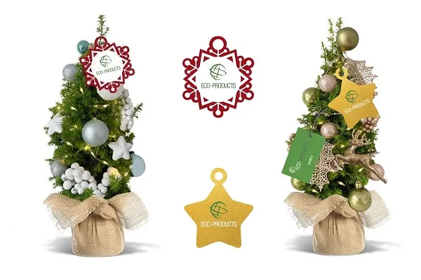 Mini kerstboom in kweekpot met jute zakje