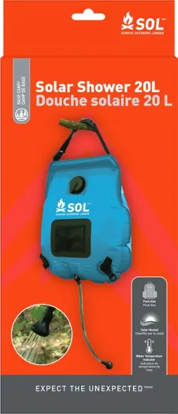 Opgehangen solar douchezak met thermometer