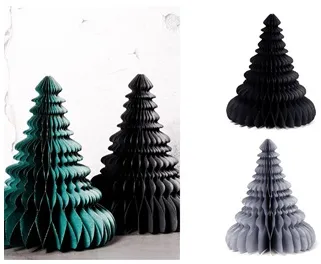 Uitgevouwen papieren kerstboom met goudglitter