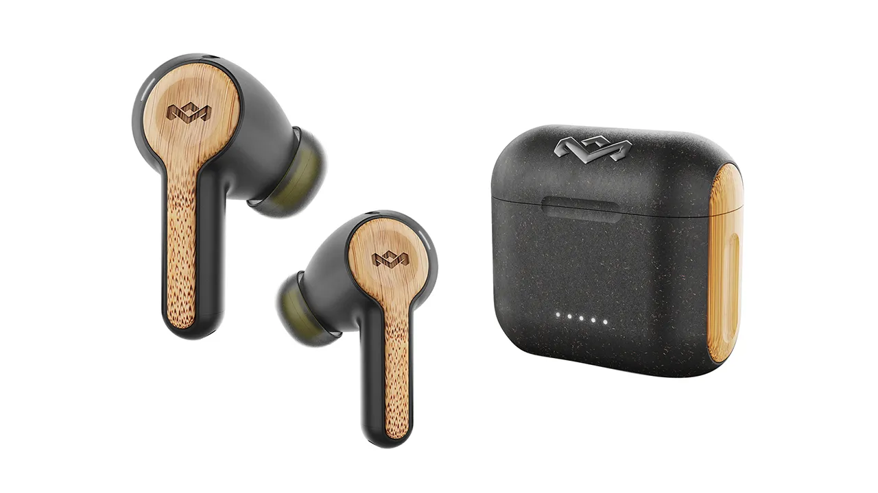 Zwarte House of Marley Rebel oordopjes met oplaadcassette