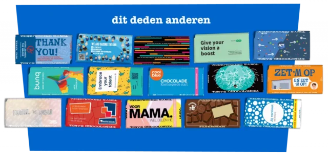 Grote Tony's Chocolonely reep met eigen ontworpen wikkel