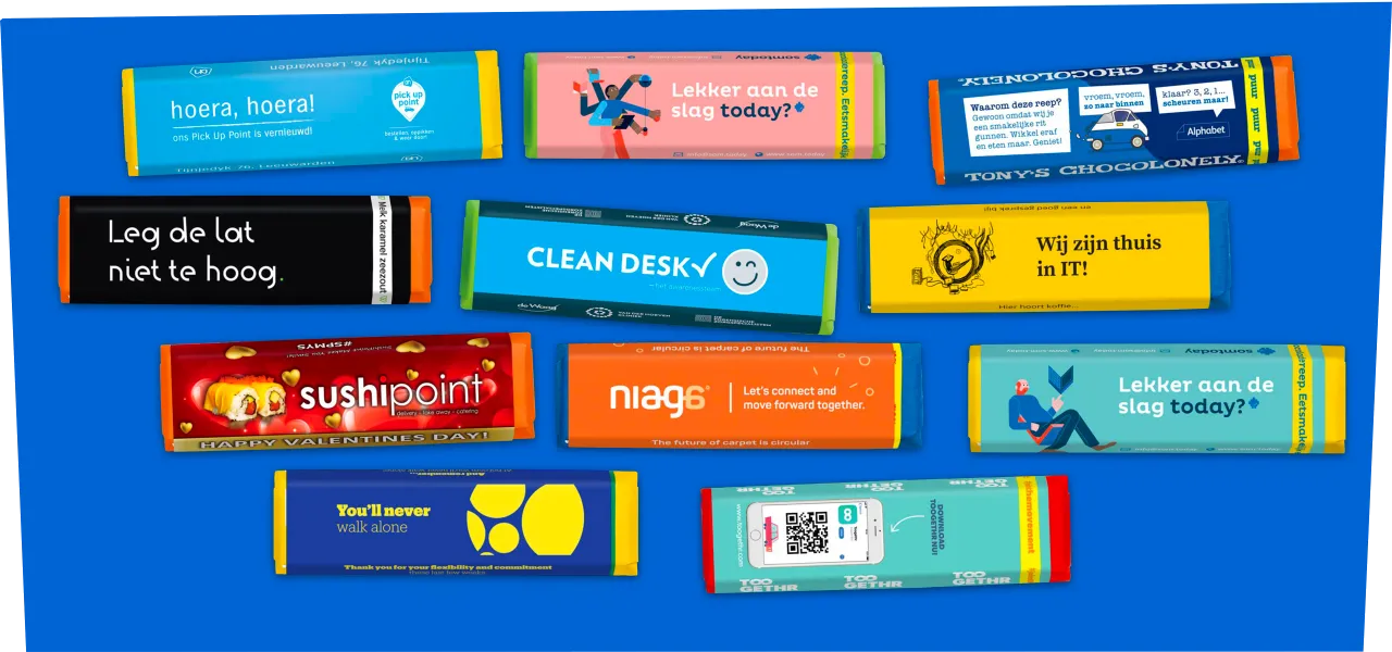 Kleine Tony's Chocolonely reep met eigen banderol