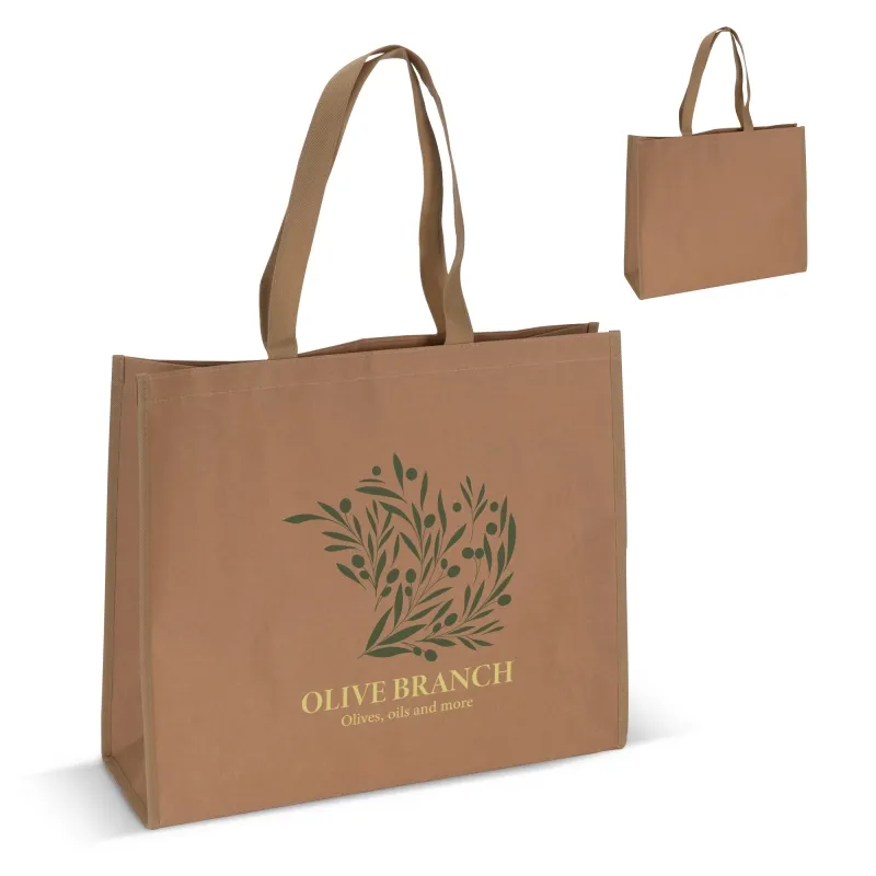 Grote shopper van verstevigd kraftpapier