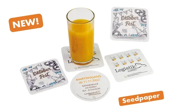 Bierviltje van zaadpapier