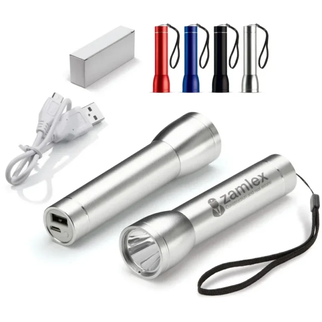 Aluminium zaklamp met oplaadkabel
