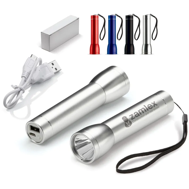 Aluminium zaklamp met oplaadkabel