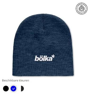 Gebreide beanie van RPET polyester