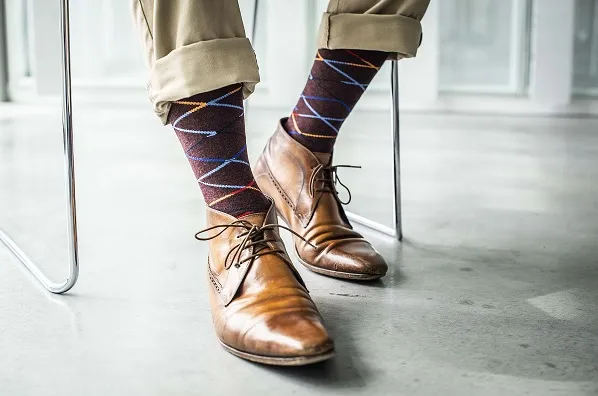 Paar casual sokken met label