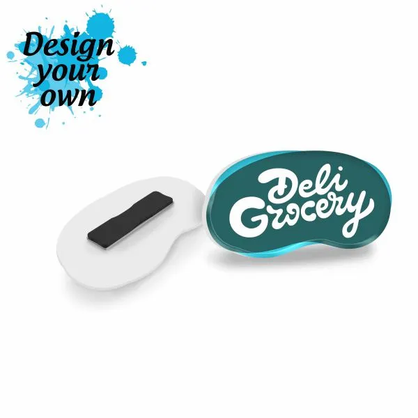 Badge van hergebruikt kunststof met bedrukking