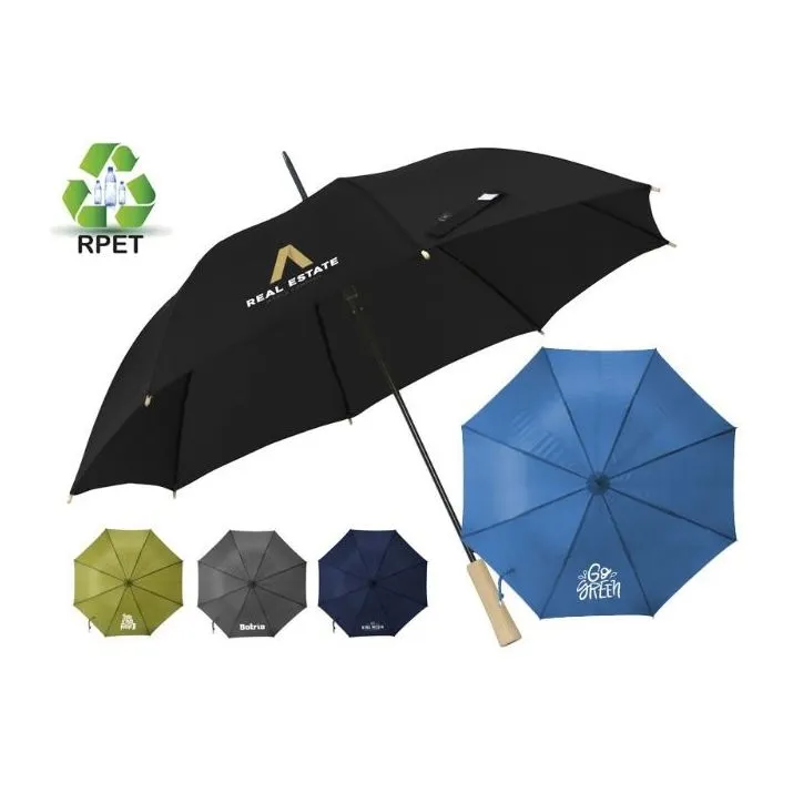 Paraplu met houten handgreep