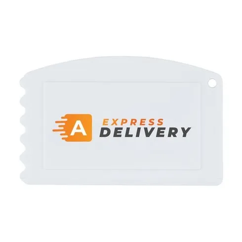 Ijskrabber in creditcardformaat van gerecycled plastic