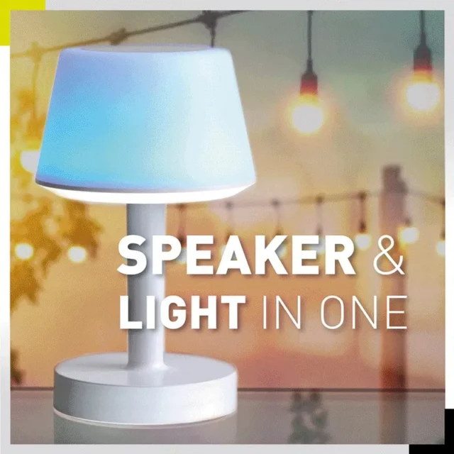 Kleine tafellamp met ingebouwde speaker