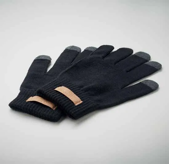 Handschoenen van RPET met kurken label