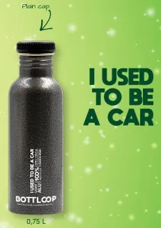 Waterfles Bottloop van gerecycled aluminium met logo