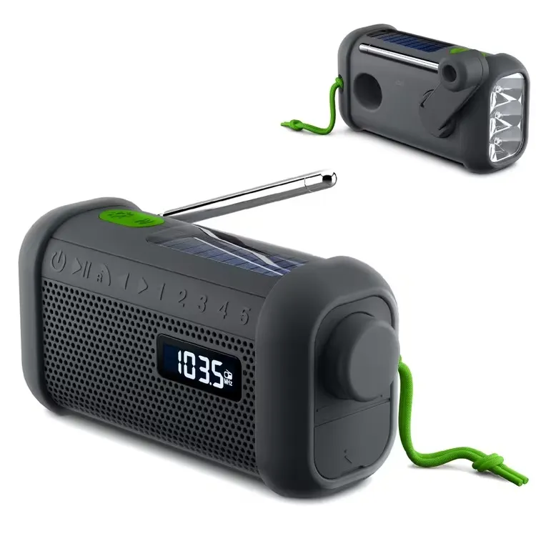 Compacte radio met Bluetooth speaker en zonnecel