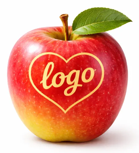 Pink Lady appel met gegraveerd logo