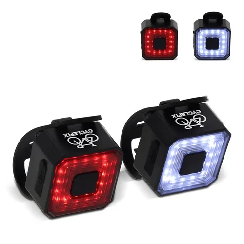 Twee fietslampjes met USB-oplaadkabel