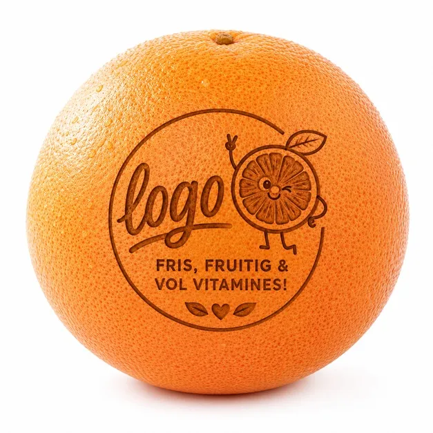 Grapefruit met gegraveerd logo