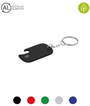 Metalen sleutelhanger met flesopener